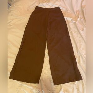 Straight leg brown trousers